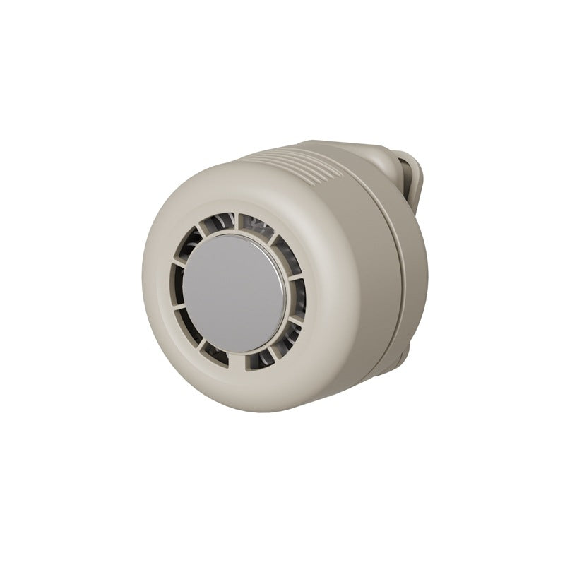 Mini ventilatore senza pale. Portatile, ricaricabile e silenzioso. Dotato di 3 velocità regolabili, corpo rotante e versatile utilizzo come ventilatore portatile, da indossare in vita o per raffreddare il telefono.