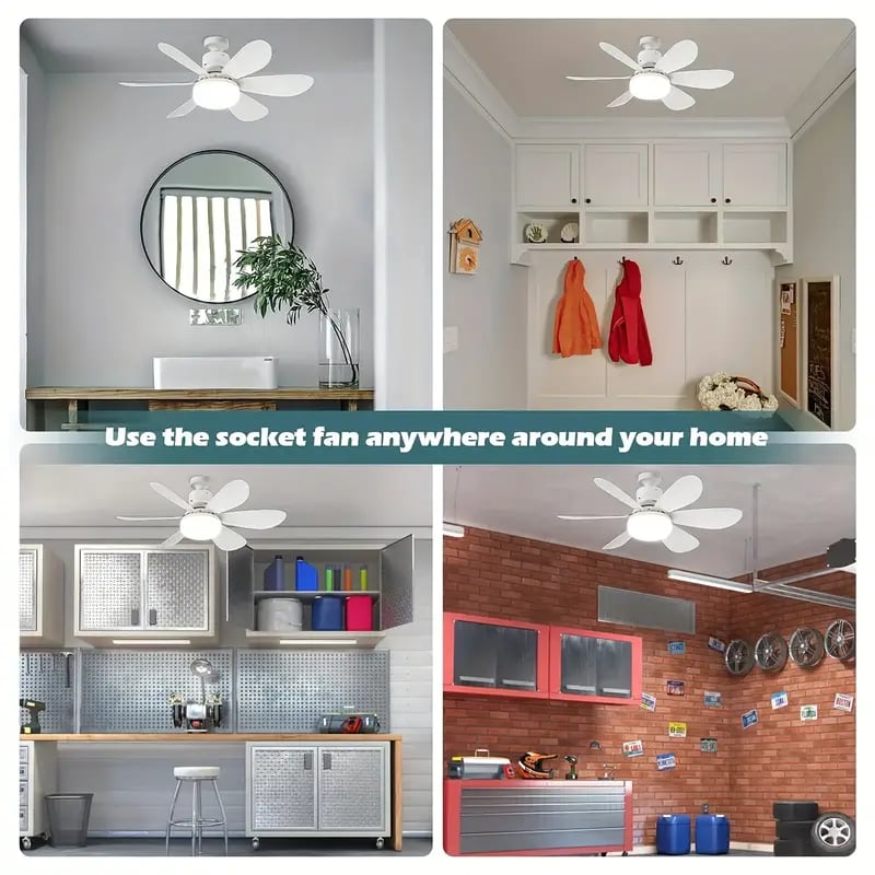 Luce della ventola a LED 2 in 1, velocità del vento a tre livelli, con 3 colori regolabili, telecomando, funzione di temporizzazione, motore silenzioso, facile da installare, adatta per soggiorno, camera da letto, cucina