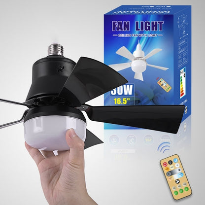 Luce della ventola a LED 2 in 1, velocità del vento a tre livelli, con 3 colori regolabili, telecomando, funzione di temporizzazione, motore silenzioso, facile da installare, adatta per soggiorno, camera da letto, cucina