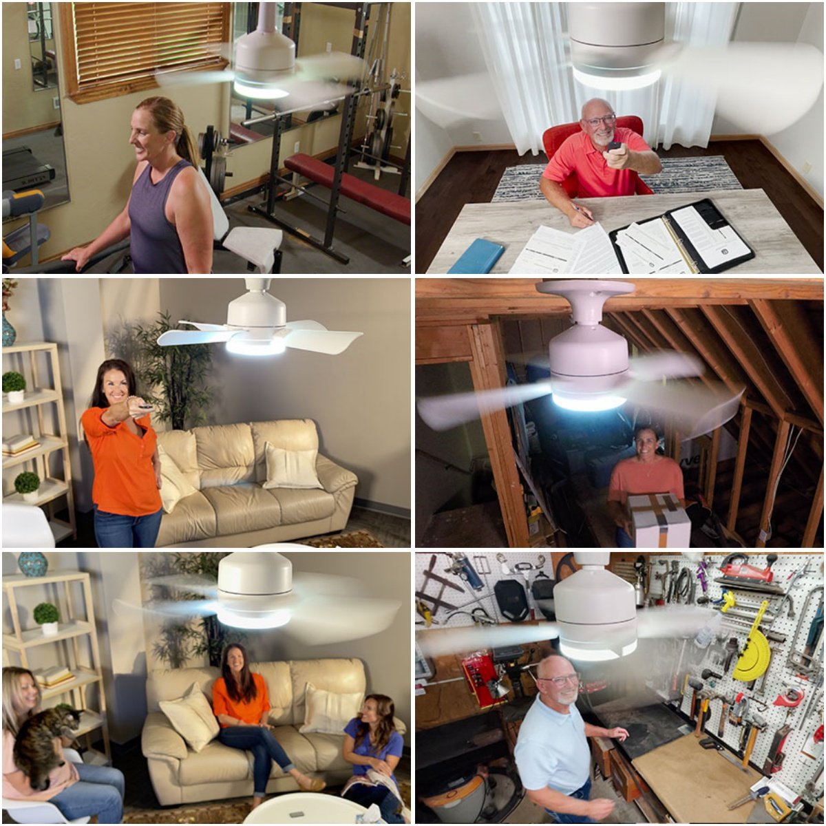 Luce della ventola a LED 2 in 1, velocità del vento a tre livelli, con 3 colori regolabili, telecomando, funzione di temporizzazione, motore silenzioso, facile da installare, adatta per soggiorno, camera da letto, cucina