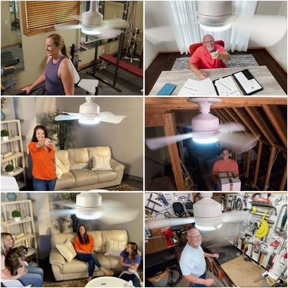 Luce della ventola a LED 2 in 1, velocità del vento a tre livelli, con 3 colori regolabili, telecomando, funzione di temporizzazione, motore silenzioso, facile da installare, adatta per soggiorno, camera da letto, cucina