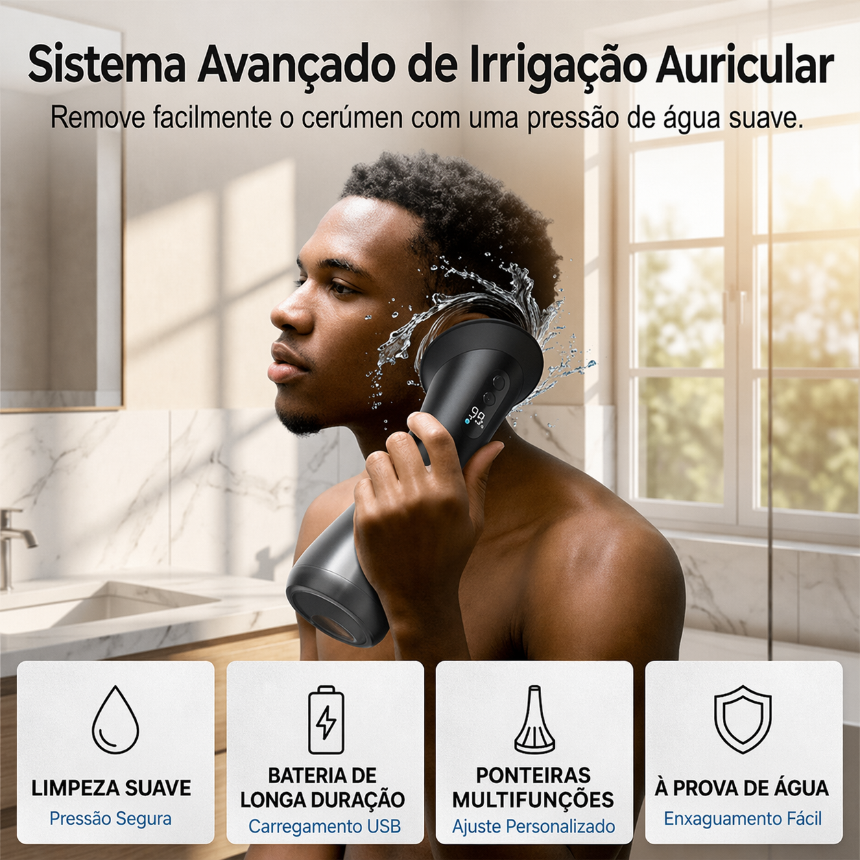 Kit de Limpeza de Ouvidos Elétrico Recarregável