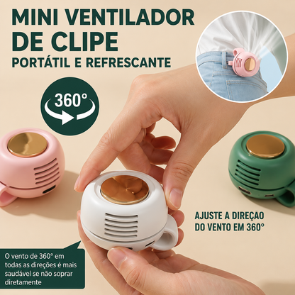 Mini Ventilador Sem Pás Recarregável – Portátil, Silencioso, 3 Velocidades e Rotação 360°