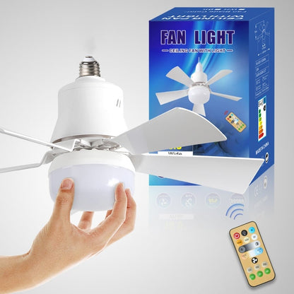Luce della ventola a LED 2 in 1, velocità del vento a tre livelli, con 3 colori regolabili, telecomando, funzione di temporizzazione, motore silenzioso, facile da installare, adatta per soggiorno, camera da letto, cucina