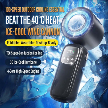 Ventilatore Portatile Pieghevole con Funzione Ghiaccio Rinfrescante