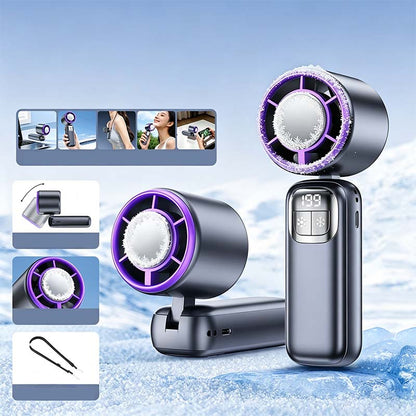 Ventilatore Portatile Pieghevole con Funzione Ghiaccio Rinfrescante