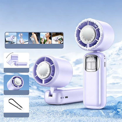 Ventilatore Portatile Pieghevole con Funzione Ghiaccio Rinfrescante