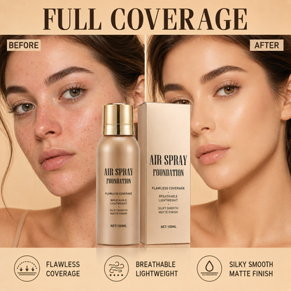 🛒💨 Fond de teint en spray waterproof longue tenue – Parfait, respirant et résistant. Commandez dès maintenant !