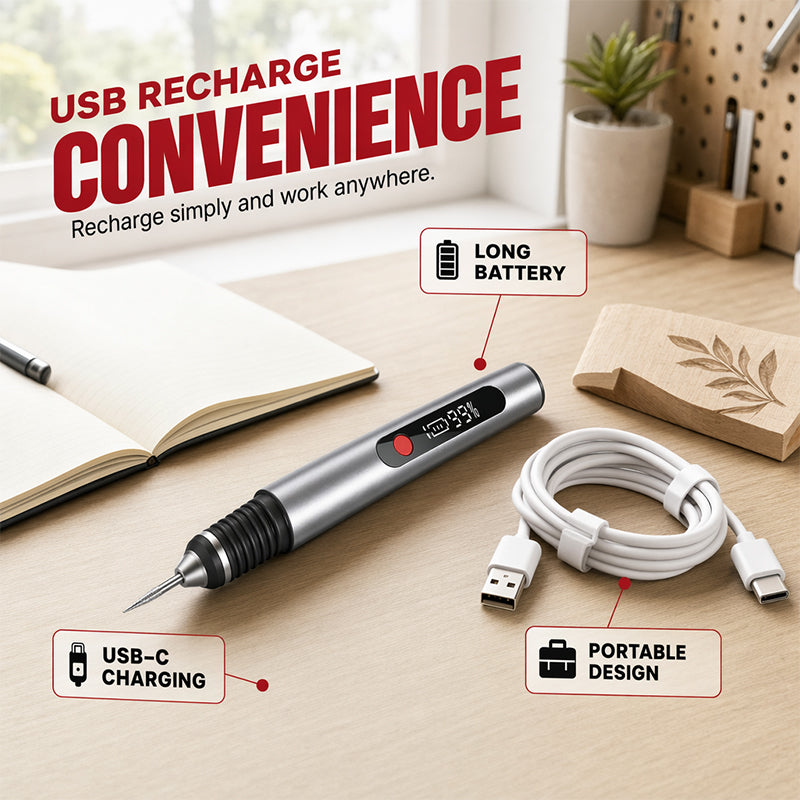 Kit de stylo de gravure de précision sans fil et rechargeabl